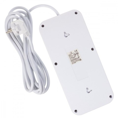 Listwa zasilająca MCE391 W 6 gniazd 4xUSB-A 1xUSB-C 110-240V AC 50/60Hz, 2.1A max 2500W, biała Maclean