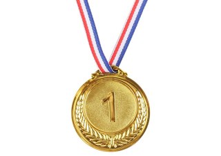 Złoty Medal Pierwsze Miejsce Nagroda Trofeum Cynkowy 6,5cm LEAN TOYS