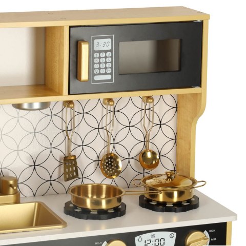 Kuchnia dla dzieci drewniana LULILO ORO z lodówką tablicą kredową złota Kik Sp. z o. o. Sp. k.