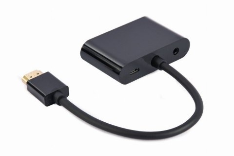 Adapter HDMI męski do HDMI żeński + VGA żeński z audio i dodatkowym portem zasilania Gembird