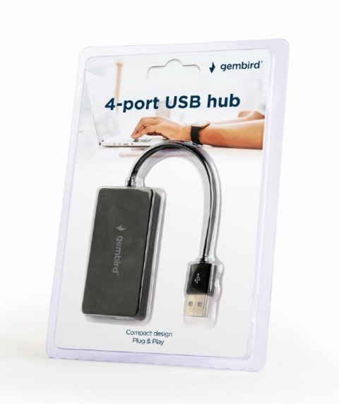 HUB 4 portowy USB czarny Gembird