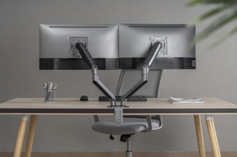 Ramię biurkowe na 2 monitory 17-32 cali 9kg szare Gembird