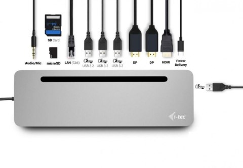 Stacja dokująca USB-C Metal Ergonomic 4K 3x Display Docking Station PD 100W + i-tec Universal Charger 100W (bundle) I-tec