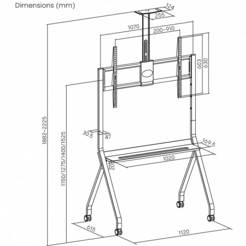 Mobilny stojak + uchwyt do TV 55-100 cali 120kg S-14 Vesa 900x600 Heavy Duty ART