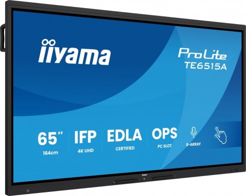 Monitor 65 cali TE6515A-B1AG IPS,4K,40pkt,550cd,DeepContrast-IR+, HDMI x2,DP,USB-C, 2 x 20W, OPS Slot x1, 5xUSB, 2xRJ45,8-Arr IIYAMA
