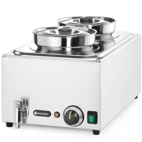 Bemar elektryczny podgrzewacz stacja do zupy z pojemnikami 2 x 4 l 1000 W Hendi