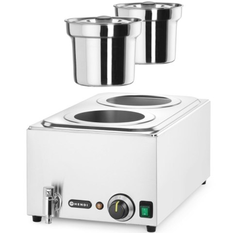 Bemar elektryczny podgrzewacz stacja do zupy z pojemnikami 2 x 4 l 1000 W Hendi
