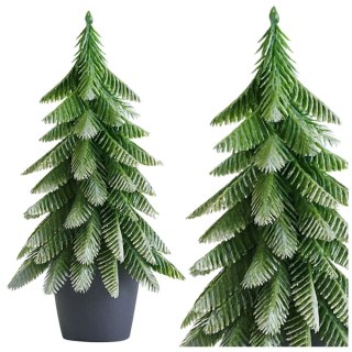 Choinka Ozdobna Dekoracyjna Sztuczna W Doniczce Srebrne Wykończenie 32 x 12 cm LEAN