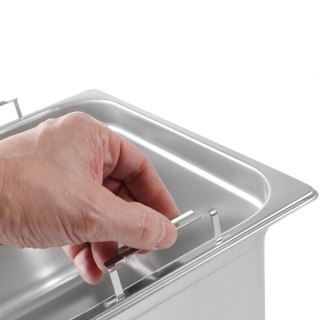 Pojemnik GN 1/1 z chowanymi uchwytami STAL 14 l 530x325x100 mm Hendi