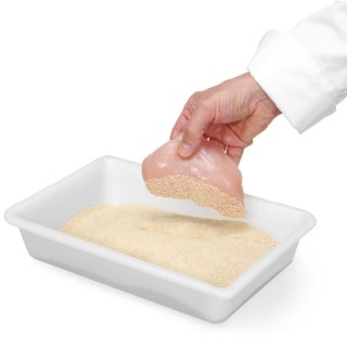 Pojemnik do panierowania płaski 6 l 430x285x75 mm - biały Hendi