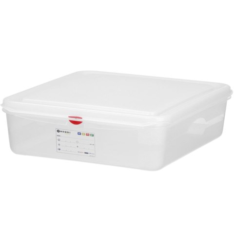 Pojemnik spożywczy GN 1/1 z etykietą pokrywką 28 l 530x325x200 mm Hendi