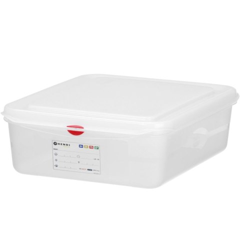 Pojemnik spożywczy GN 1/2 z etykietą pokrywką 12.5 l 325x265x200 mm Hendi
