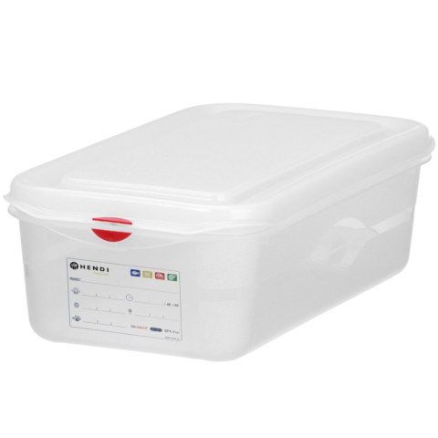 Pojemnik spożywczy GN 1/3 z etykietą pokrywką 2.5 l 325x176x65 mm Hendi