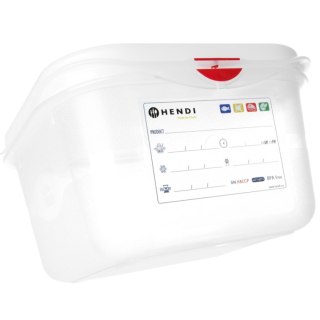 Pojemnik spożywczy GN 1/6 z etykietą pokrywką 1.1 l 176x162x65 mm Hendi