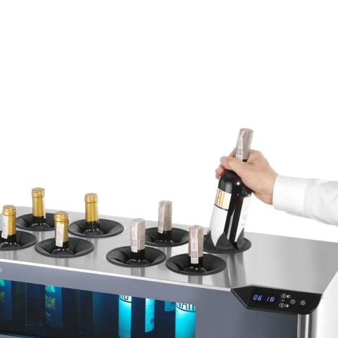 Chłodziarka do wina dwustrefowa nastawna na 8 butelek LED 60 W ARKTIC