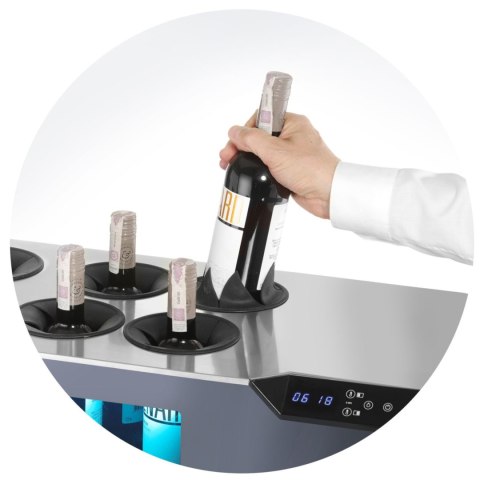 Chłodziarka do wina dwustrefowa nastawna na 8 butelek LED 60 W ARKTIC