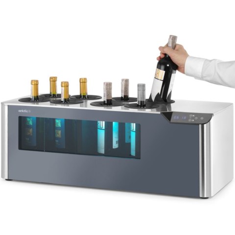 Chłodziarka do wina dwustrefowa nastawna na 8 butelek LED 60 W ARKTIC