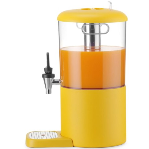 Dyspenser dozownik chłodzący do soków napojów UNIQ 4 l - żółty Hendi