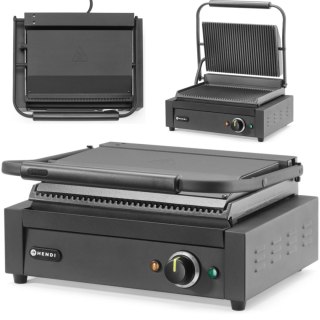 Grill elektryczny kontaktowy z płytą ryflowaną 340x235 mm 2200 W Hendi