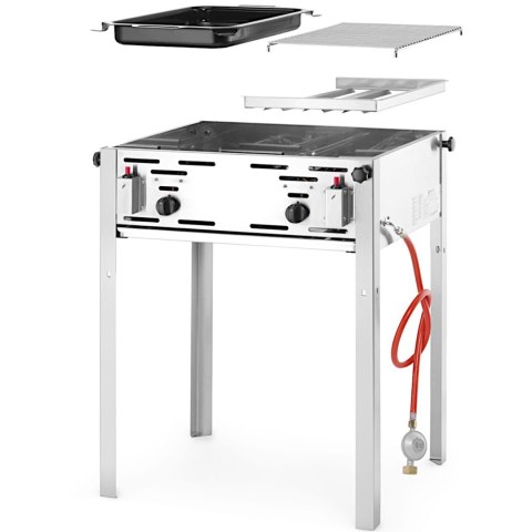 Grill gazowy z rusztem dzielonym tacką MASTER MAXI 50/50 11kW Hendi
