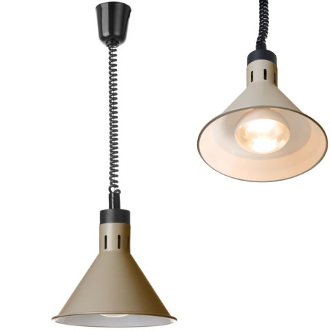 Lampa do podgrzewania potraw wisząca stożkowa śr. 275 mm 250 W - beżowa Hendi