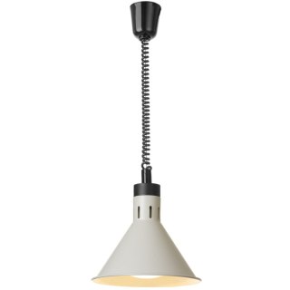 Lampa do podgrzewania potraw wisząca stożkowa śr. 275 mm 250 W - biała Hendi