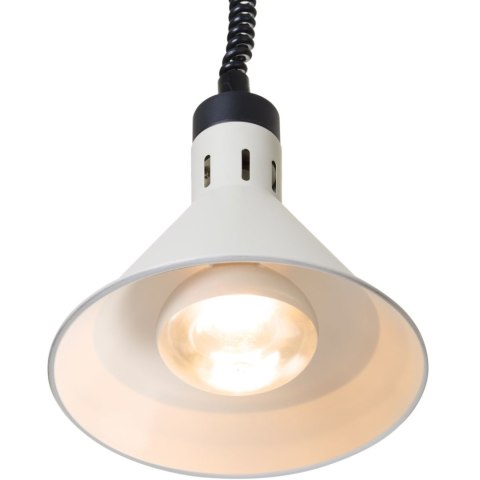 Lampa do podgrzewania potraw wisząca stożkowa śr. 275 mm 250 W - biała Hendi