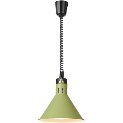 Lampa do podgrzewania potraw wisząca stożkowa śr. 275 mm 250 W - zielona Hendi