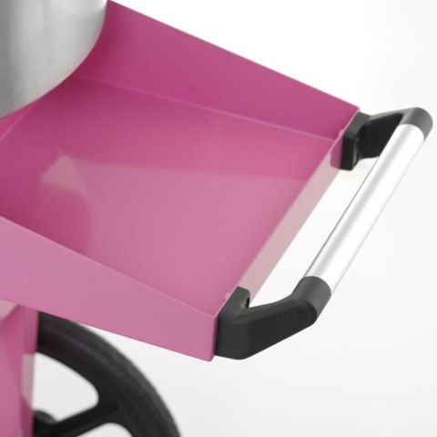 Maszyna urządzenie do waty cukrowej z wózkiem na kółkach bez pokrywy 1130 W - różowa Hendi