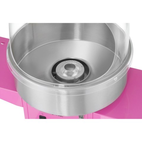 Maszyna urządzenie do waty cukrowej z wózkiem na kółkach bez pokrywy 1130 W - różowa Hendi