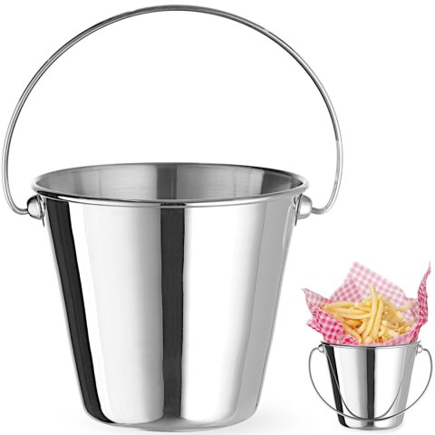 Mini wiaderko z uchwytem do serwowania przekąsek stalowe śr. 130x110 mm Hendi