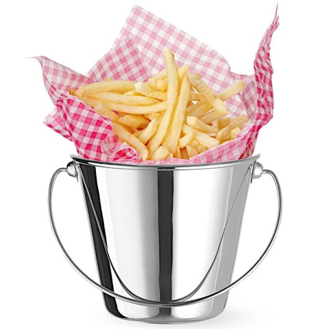 Mini wiaderko z uchwytem do serwowania przekąsek stalowe śr. 130x110 mm Hendi