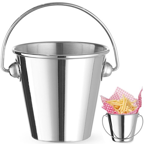 Mini wiaderko z uchwytem do serwowania przekąsek stalowe śr. 75x66 mm Hendi