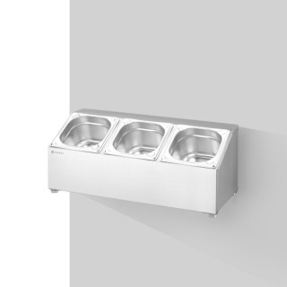 Stojak ekspozytor stalowy na pojemniki gastronomiczne 3x GN 1/6 Hendi