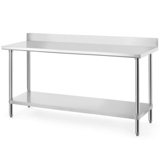 Stół przyścienny z półką rantem skręcany Budget Line 180x60x95 cm Hendi