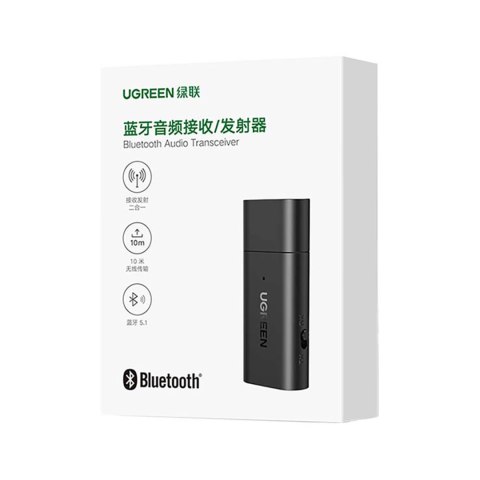 Transmiter bezprzewodowy nadajnik + odbiornik Bluetooth 5.1 adapter audio 3.5mm mini jack czarny UGREEN