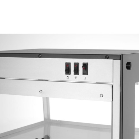 Witryna grzewcza nastawna ekspozycyjna 3 poziomy 50-70C 500 W Hendi