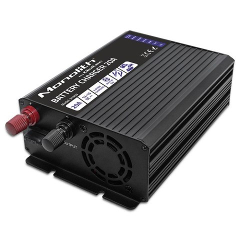 Inteligentna ładowarka Monolith do akumulatorów LiFePO4 AGM GEL SLA | 20A | 12V Qoltec