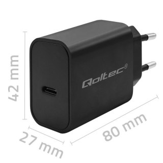 Ładowarka Super Quick PD | USB-C | 20W | 5-12V | 1.67-3A | Czarna Qoltec