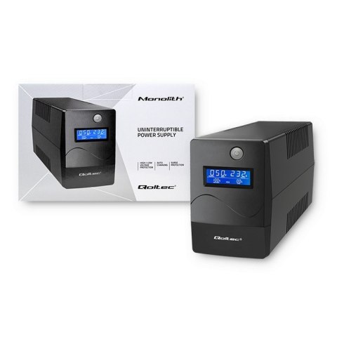 Zasilacz awaryjny UPS | Monolith | 850VA | 480W | LCD | USB | RJ45 Qoltec