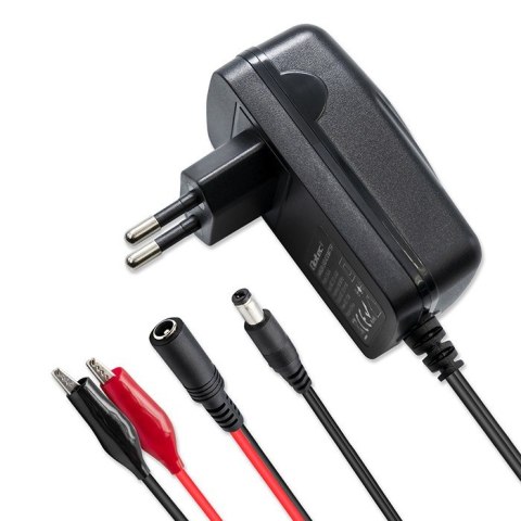 Automatyczna ładowarka do akumulatora AGM GEL STD 12V | 1.5A | Prostownik z sygnalizatorem LED Qoltec