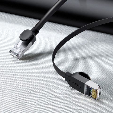 Kabel sieciowy RJ45 płaski High Speed Ethernet CAT6 1m - czarny BASEUS