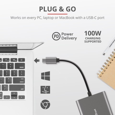 DALYX adapter USB C 3w1 Trust