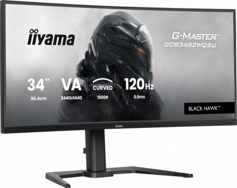 Monitor 34 cale G-Master GCB3482WQSU-B1,VA,UWQHD,120HZ,1500R, HDR400, 21:9, 500cd,2x5W, USB-c IIYAMA