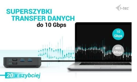 Stacja dokująca USB-C HDMI Dual DP Docking Station Power Delivery 100 W I-tec