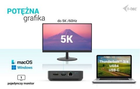 Stacja dokująca USB-C HDMI Dual DP Docking Station Power Delivery 100 W I-tec