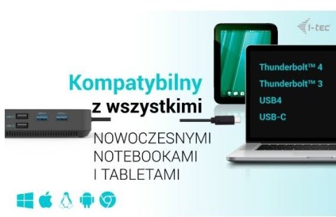 Stacja dokująca USB-C HDMI Dual DP Docking Station Power Delivery 100 W I-tec