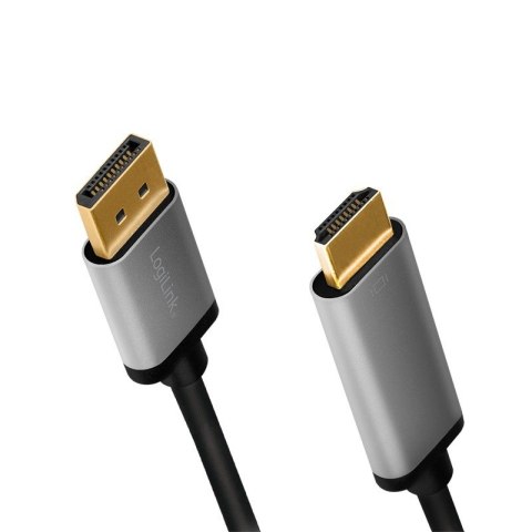 Kabel DisplayPort 4K/60 Hz,DP do HDMI aluminiowy 2m LogiLink