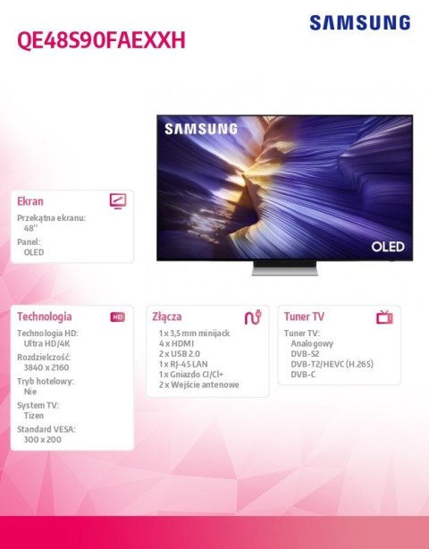 Telewizor OLED 48 cali QE48S90FAEXXH Samsung