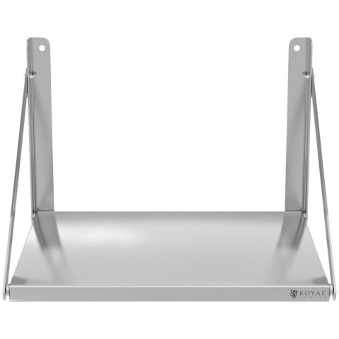 Półka ścienna gastronomiczna składana ze stali nierdzewnej do 40 kg 60 x 45 cm Royal Catering